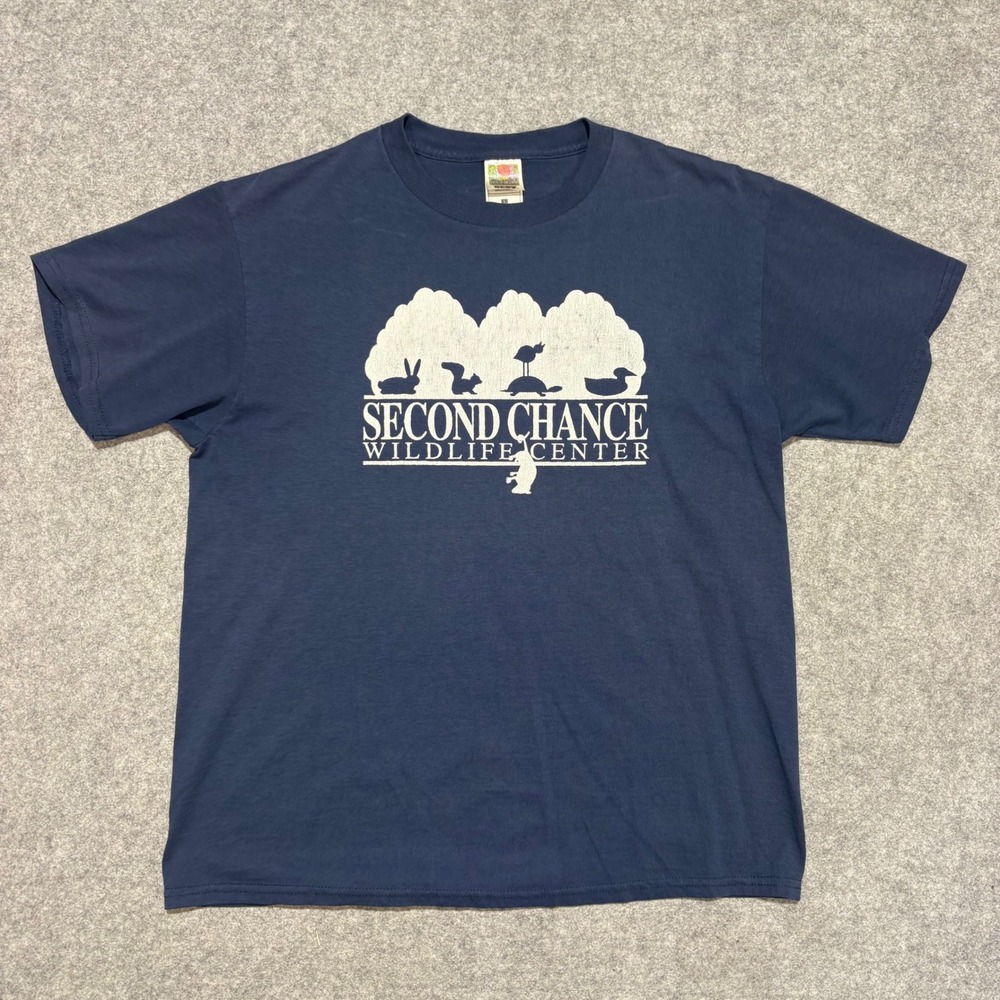 Fruit of‎ the Loom Second Chance Wildlife Center Graphic T-Shirt Navy Blue Large